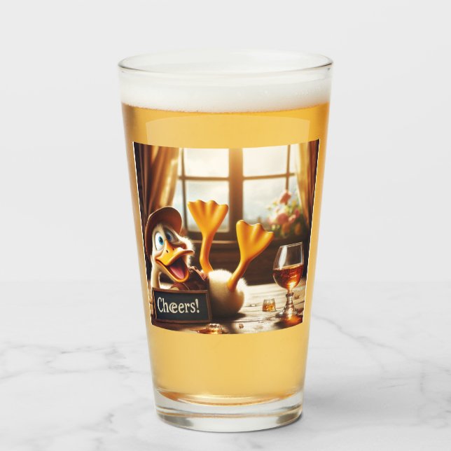 Funny Betrunken Duck Glass Glas (Vorne (Gefüllt))