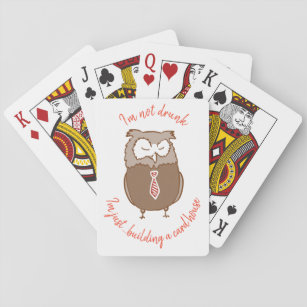 Funny betrunkene Eule gag Geschenk Trinkspiel Kart Spielkarten
