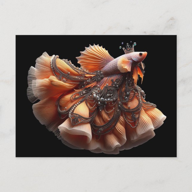 Funny Betta Fish Mode Postkarte (Vorderseite)