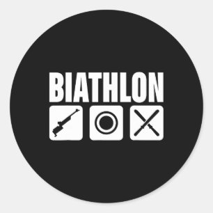 Funny Biathlon Biathlete Ristorante da Valentino Runder Aufkleber