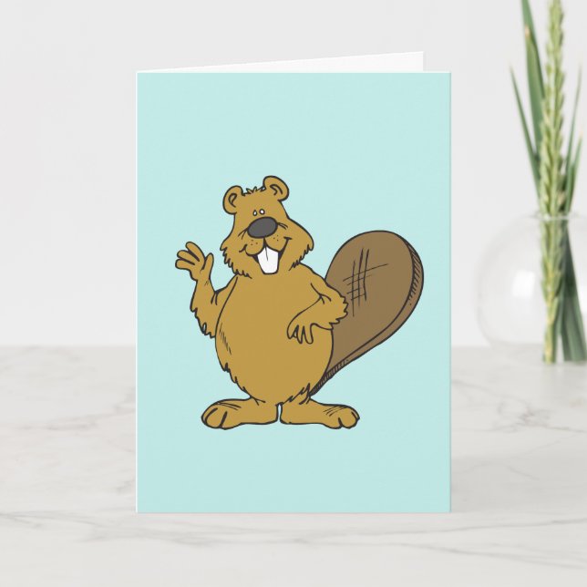 FUNNY BIAVER BIRTHDAY IHRE lustige KARTE (Vorderseite)