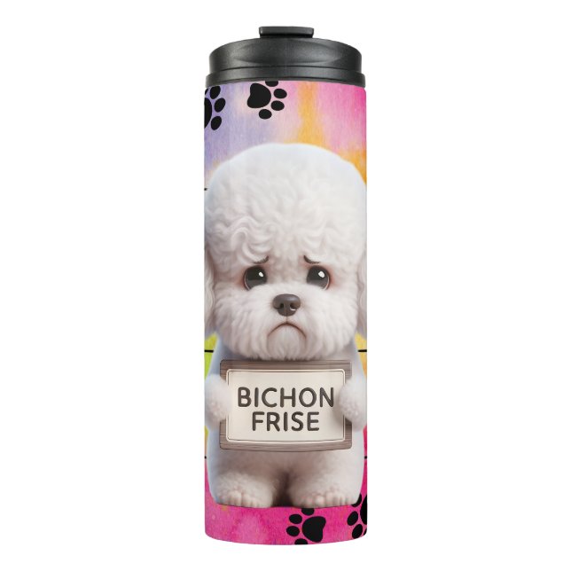 Funny Bichon Frise Dog Thermosbecher (Vorderseite)