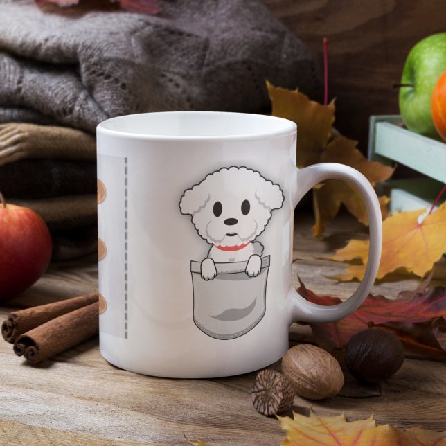 Funny Bichon Frisé Pocket Design Hund Lover Person Kaffeetasse (Von Creator hochgeladen)