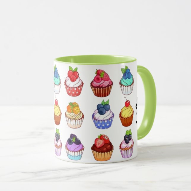 Funny bicolour cupcake coffee mug tasse (VorderseiteRechts)