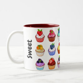 Funny bicolour cupcake coffee mug tasse