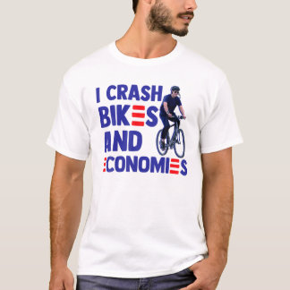 Funny Bicycle Biden Falling Meme I Crash Bikes und T-Shirt