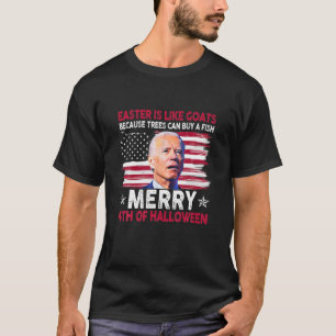 Funny Biden Dazed Merry 4th July Happy Halloween A T-Shirt