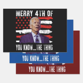 Funny Biden verwirrte fröhliches Glück 4. Geschenkpapier Set