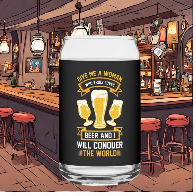 Funny Bierfrau Wortart Dosenglas (Von Creator hochgeladen)