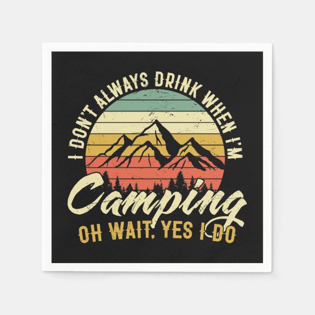 Funny Biertrinker Camping liebt Wortkunst Serviette (Vorderseite)