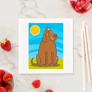 Funny Big Brown Hund sitzt in der Sonne Serviette