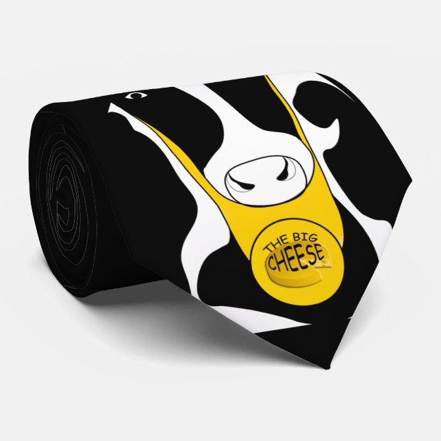 Funny Big Cheese Boss Cow Tie Krawatte (Gerollt)
