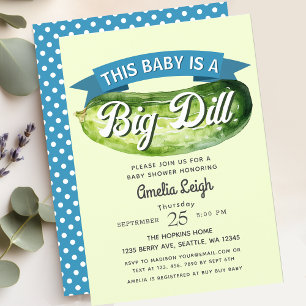 Funny Big Dill Pickle Boy Baby Dusche Einladung