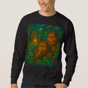 Funny Big Foot Noises in Woods Fantasy Art Sweatshirt