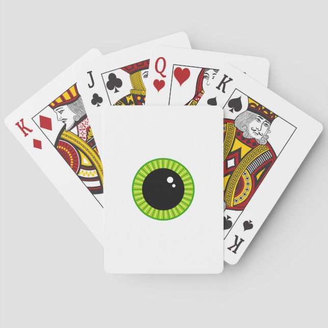 Funny Big Green Eyeball Spielkarten (Rückseite)