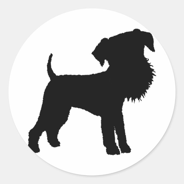 Funny Big Head Airedale Runder Aufkleber (Vorderseite)