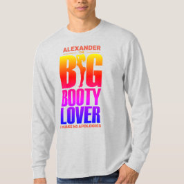 FUNNY Big Hintern Lover Gradient Spectrum mit Name T-Shirt