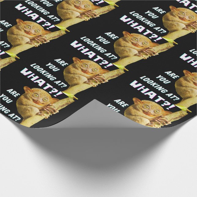 Funny Big Mit Augen Tarsier Was Sie sehen Geschenkpapier (Ecke)