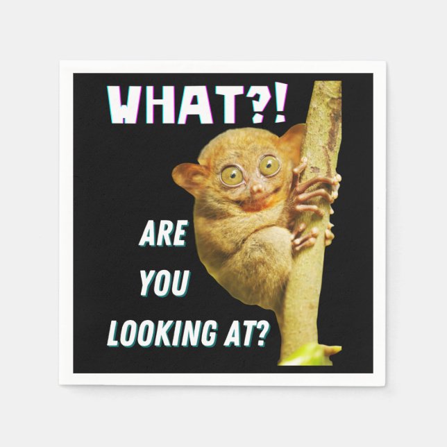 Funny Big Mit Augen Tarsier Was Sie sehen Serviette (Vorderseite)