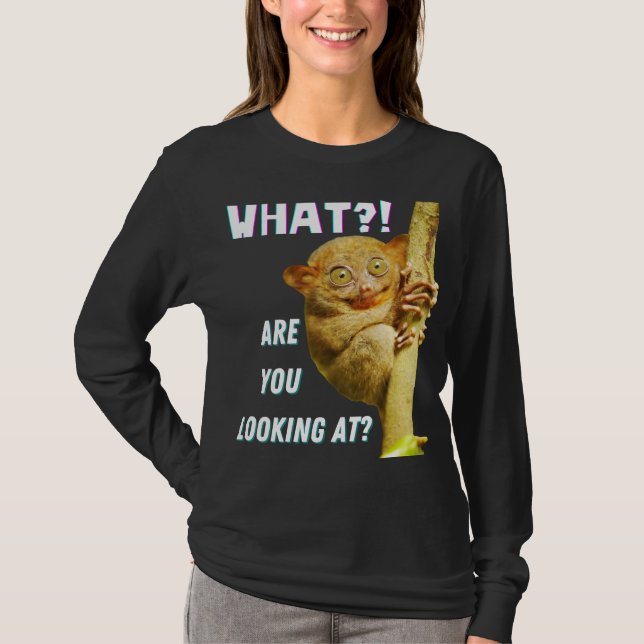 Funny Big Mit Augen Tarsier Was Sie sehen T-Shirt (Vorderseite)