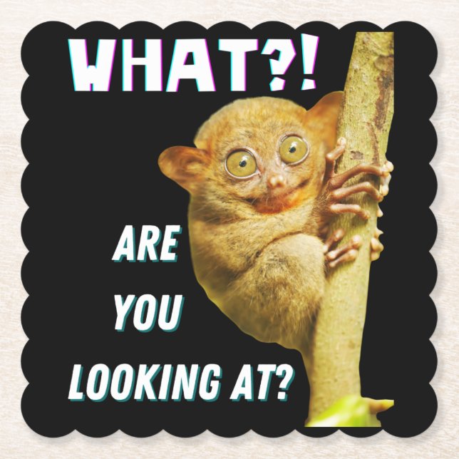 Funny Big Mit Augen Tarsier Was Sie sehen Untersetzer (Vorderseite)