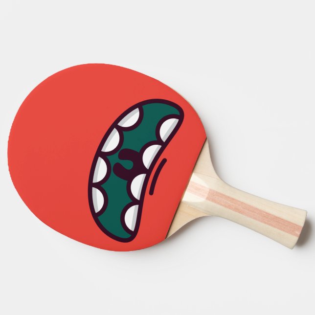 Funny Big Mouth Monster. Tischtennis Schläger (Seitenansicht)