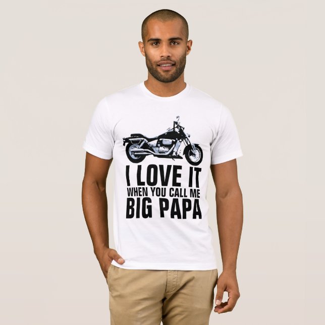 FUNNY BIG PAPA MOTORRADMENMENS T - SHIRT (Vorne ganz)