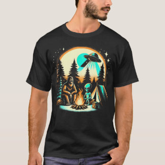 Funny Bigfoot  Alien Ufo Camping Outdoor Adventure T-Shirt