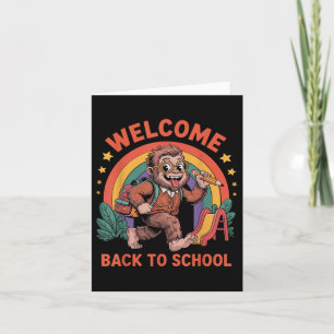 Funny Bigfoot Back To School Kid Bigfoot Backpack Karte