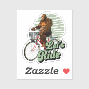 Funny Bigfoot Cycling, Lass's Ride Aufkleber