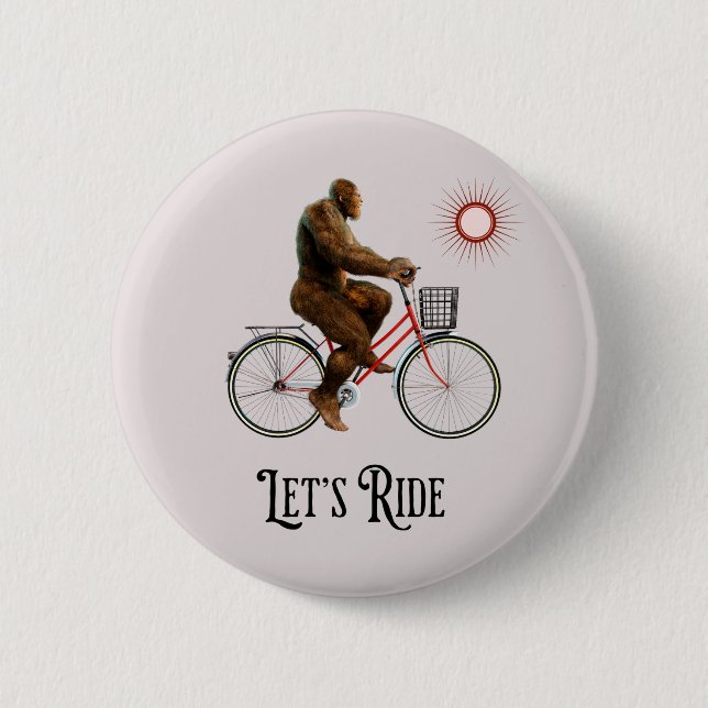 Funny Bigfoot Cycling, Lass's Ride Button (Vorderseite)