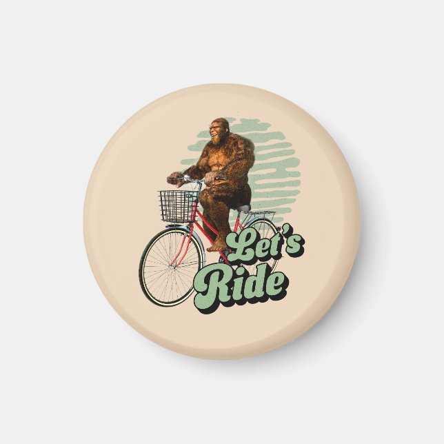Funny Bigfoot Cycling, Lass's Ride Magnet (Vorne)