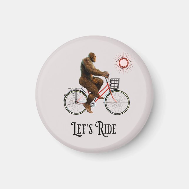 Funny Bigfoot Cycling, Lass's Ride Magnet (Vorne)