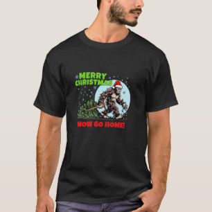 Funny Bigfoot Familie Weihnachten Sasquatch Santa T-Shirt