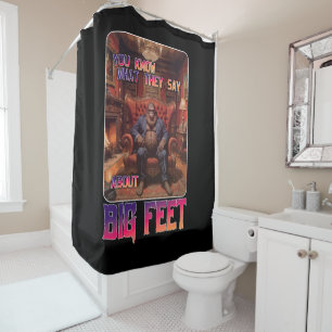 Funny Bigfoot Feet Meme Duschvorhang
