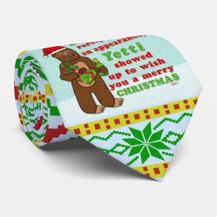 Funny Bigfoot Frohe Christmas Sasquatch Pun Krawatte