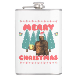 Funny Bigfoot - Frohe Weihnachten Flachmann