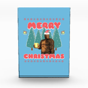 Funny Bigfoot - Frohe Weihnachten Fotoblock