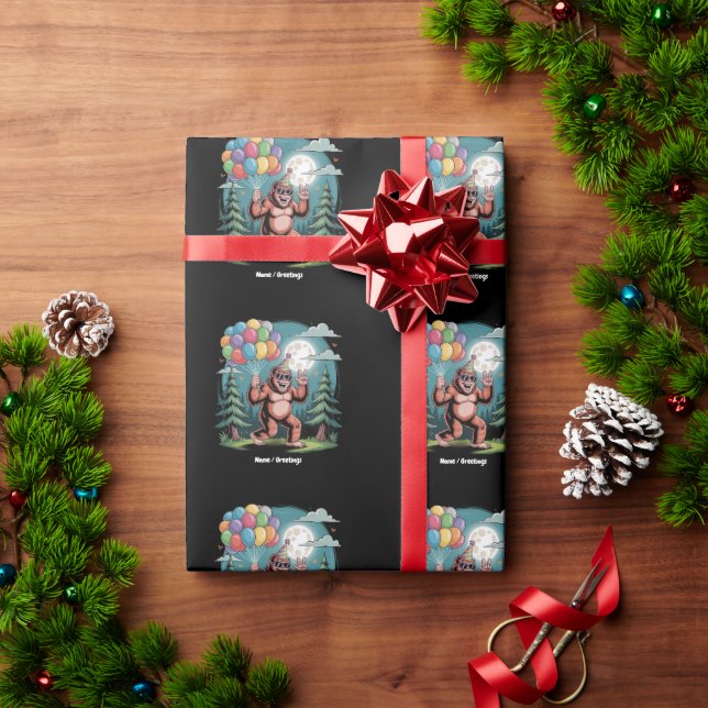 Funny Bigfoot Geburtstagsparty Bash Ballons Geschenkpapier (Feiertagsgeschenk)