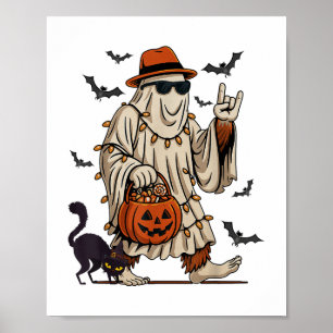Funny Bigfoot Ghost Halloween Kostüm Sasquatch Bo Poster