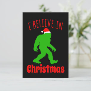 Funny Bigfoot glaube ich an Weihnachten Dankeskarte