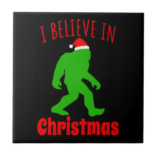 Funny Bigfoot glaube ich an Weihnachten Fliese