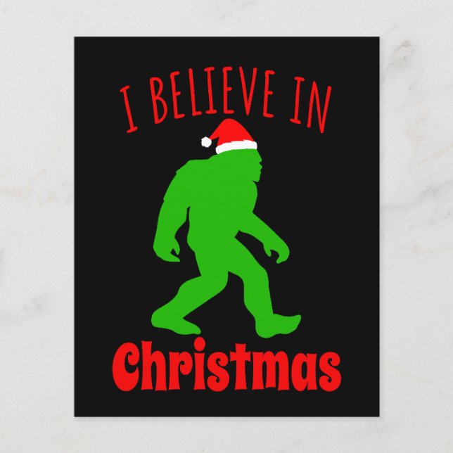 Funny Bigfoot glaube ich an Weihnachten Flyer (Vorne)