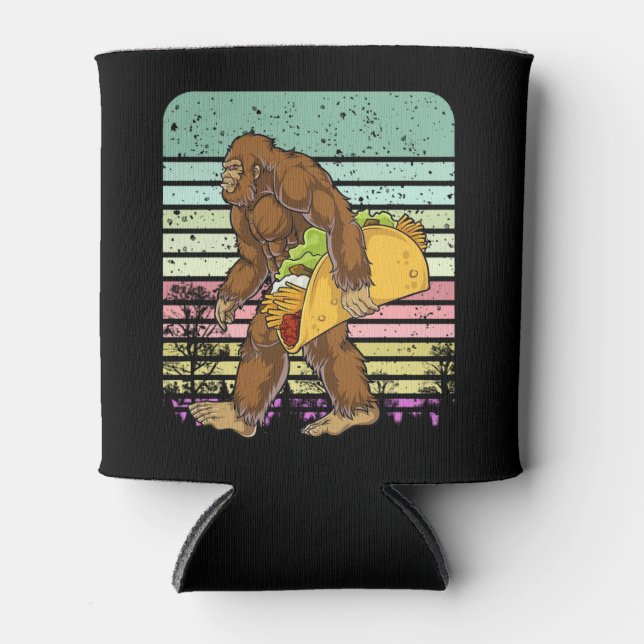 Funny Bigfoot Holding A Taco Dosenkühler (Vorderseite)