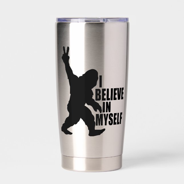 Funny Bigfoot-I Believe in Myself   Thermobecher (Vorderseite)