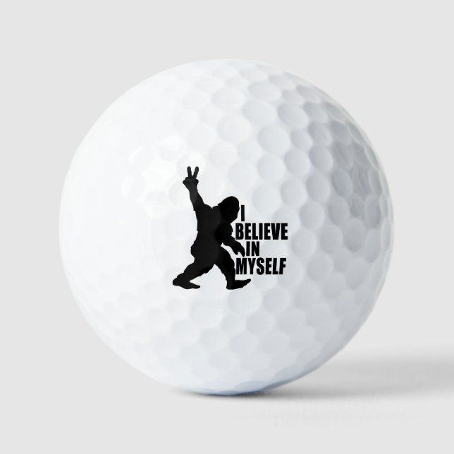 Funny Bigfoot-Ich glaube an mich selbst Golfball (Vorderseite)