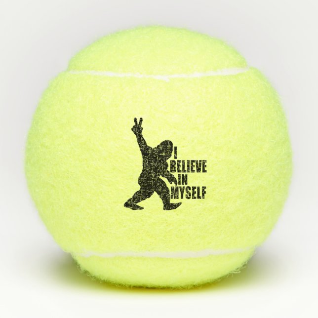 Funny Bigfoot-Ich glaube an mich selbst Tennisbälle (Vorderseite)