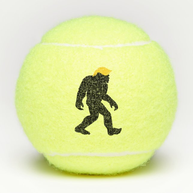 Funny Bigfoot in Trump Gelben Haar 2024 Wahlen Tennisbälle (Vorderseite)