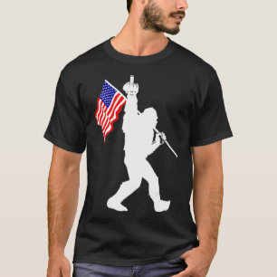 Funny Bigfoot Middle Finger USA Flag 4. Juli 2010 T-Shirt