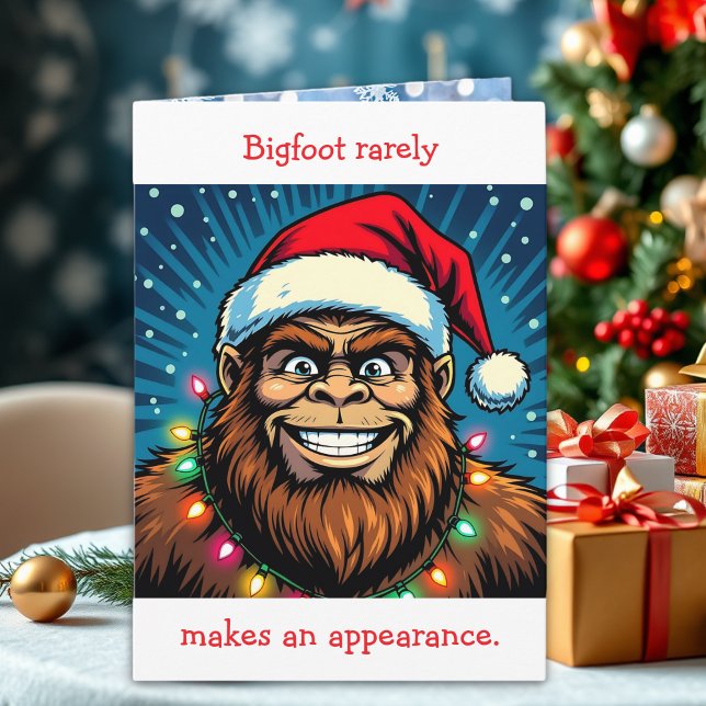 Funny Bigfoot Pun Christmas Karte (Von Creator hochgeladen)